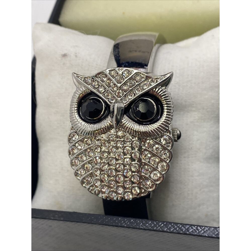 Peck And Peck Womens Owl Cuff Bangle Watch New Battery